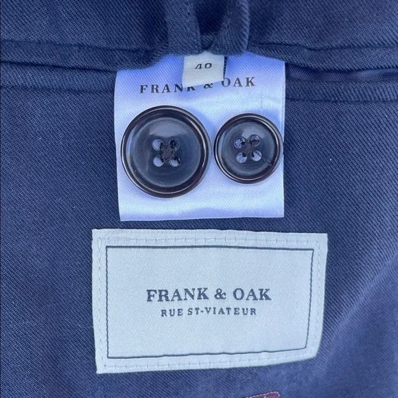 🆕 Frank & Oak Fairmount Collection | Double Breasted Navy Blazer | The Classic - Picture 6 of 9